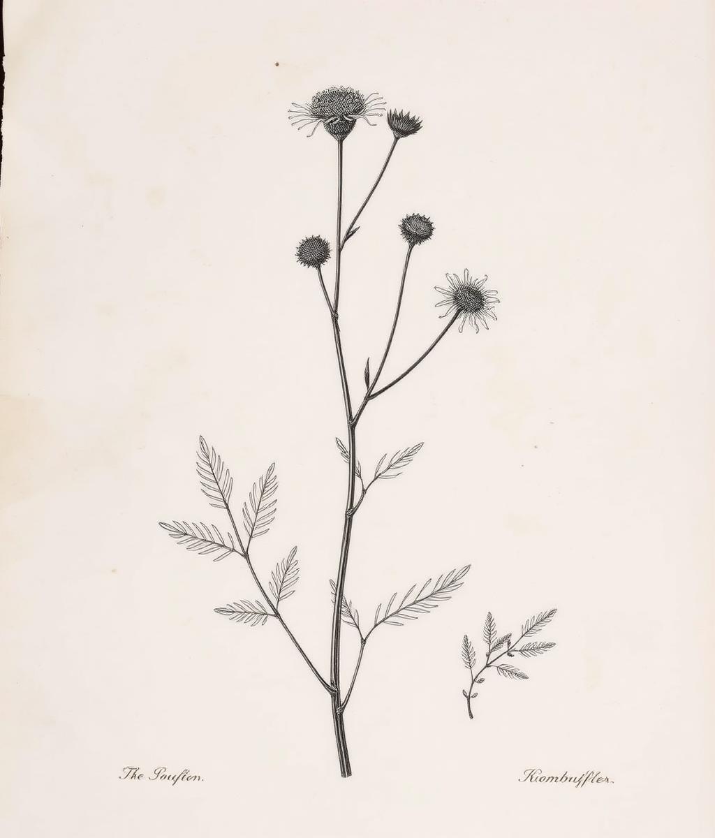 Botanical archive card engraving of Cow Parsley