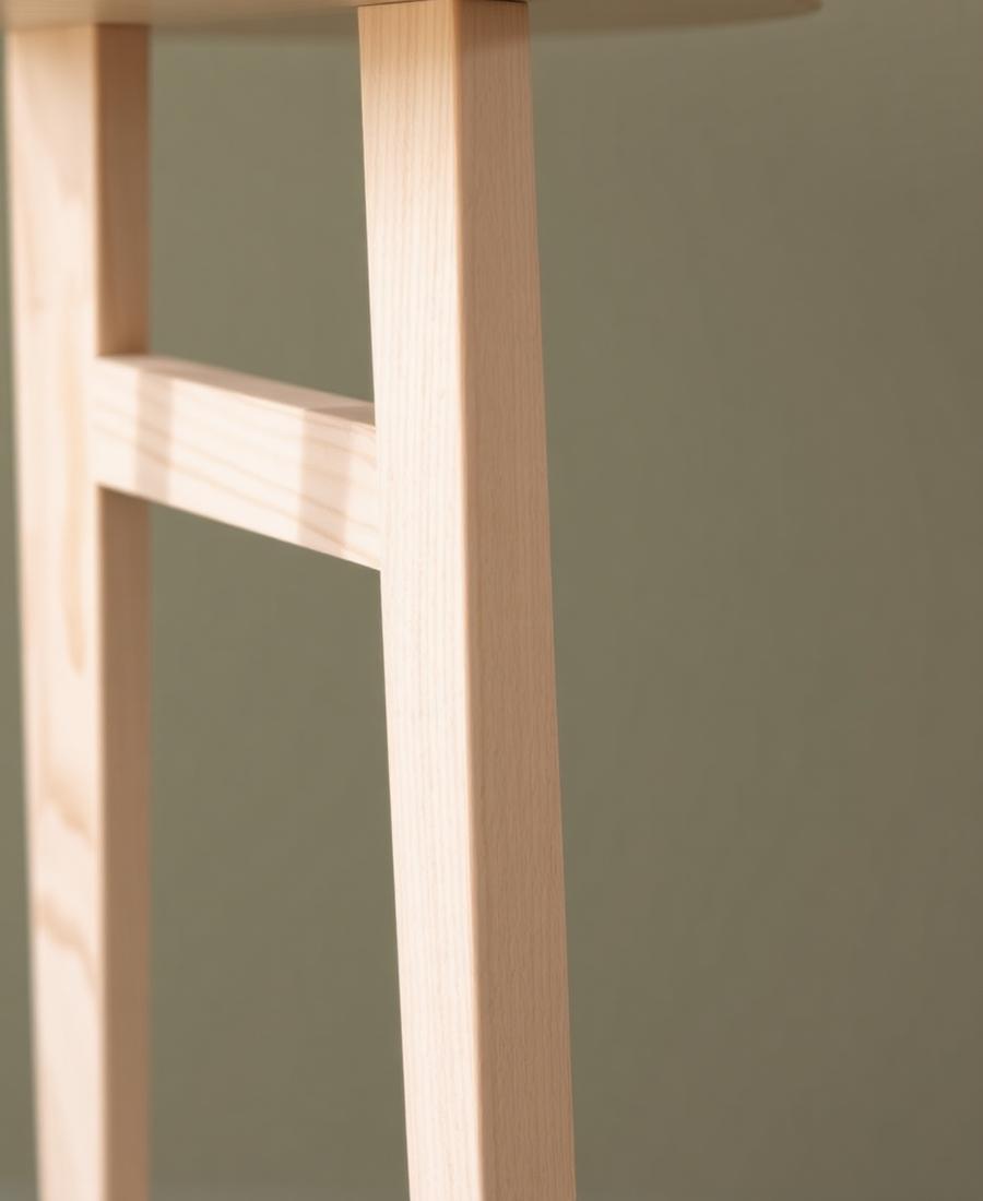 Detail of the plywood stool leg joinery